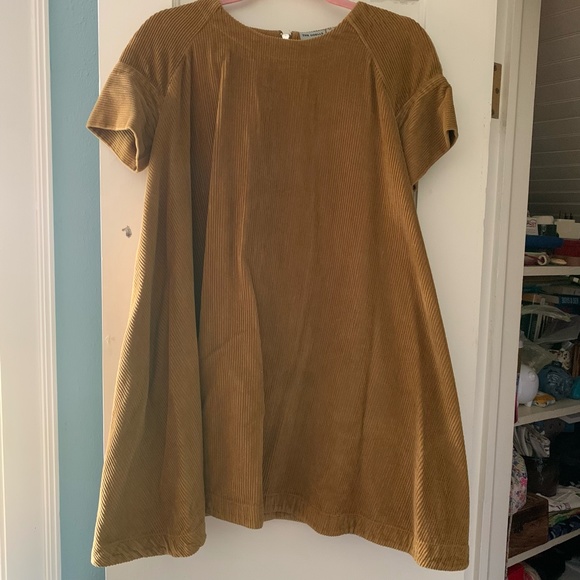 The Odells Anthropologie Brown Corduroy Short Sleeve Mini Tent Dress Womens XS - Picture 3 of 6